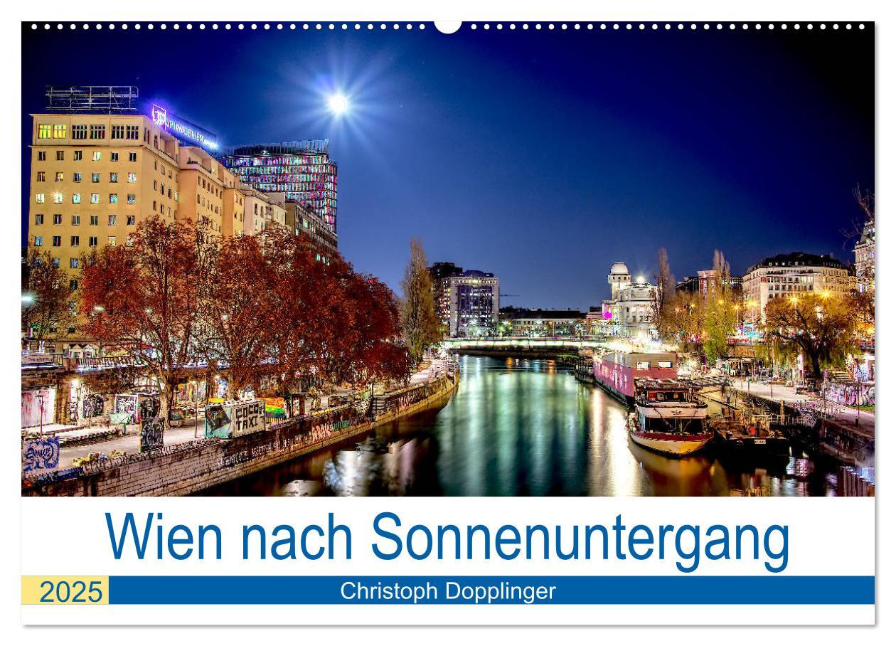 Cover: 9783435160181 | Wien nach Sonnenuntergang (Wandkalender 2025 DIN A2 quer), CALVENDO...