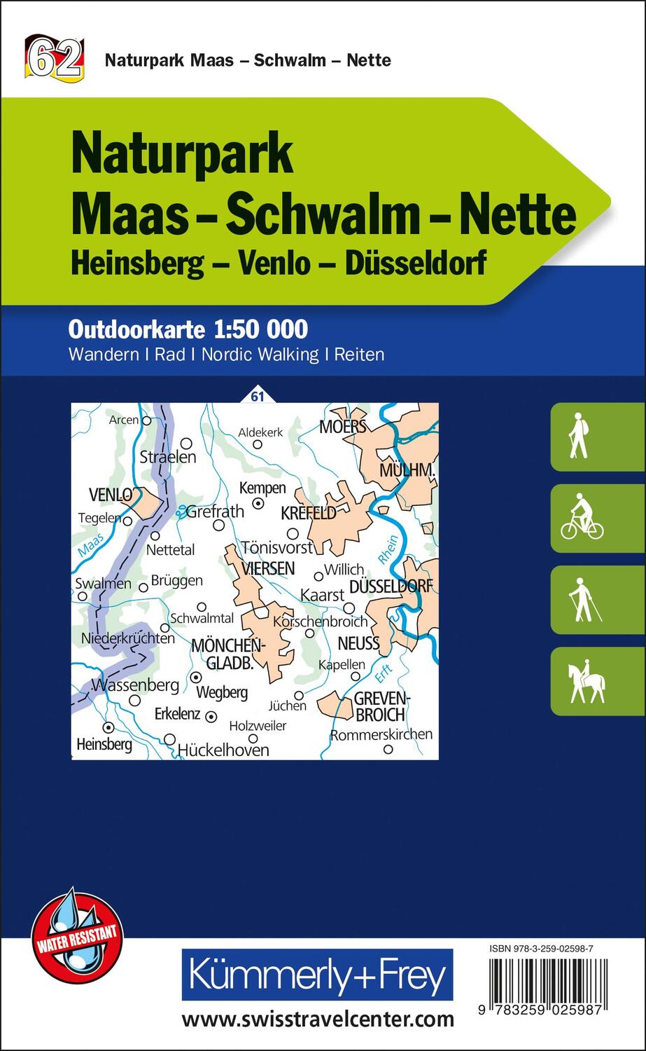 Rückseite: 9783259025987 | Naturpark Maas - Schwalm - Nette Nr. 62 Outdoorkarte Deutschland...