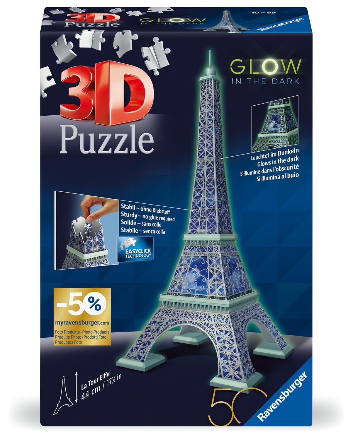 Cover: 4005556115914 | Ravensburger 3D Puzzle 11591 - Eiffelturm Glow-In-The-Dark Edition...