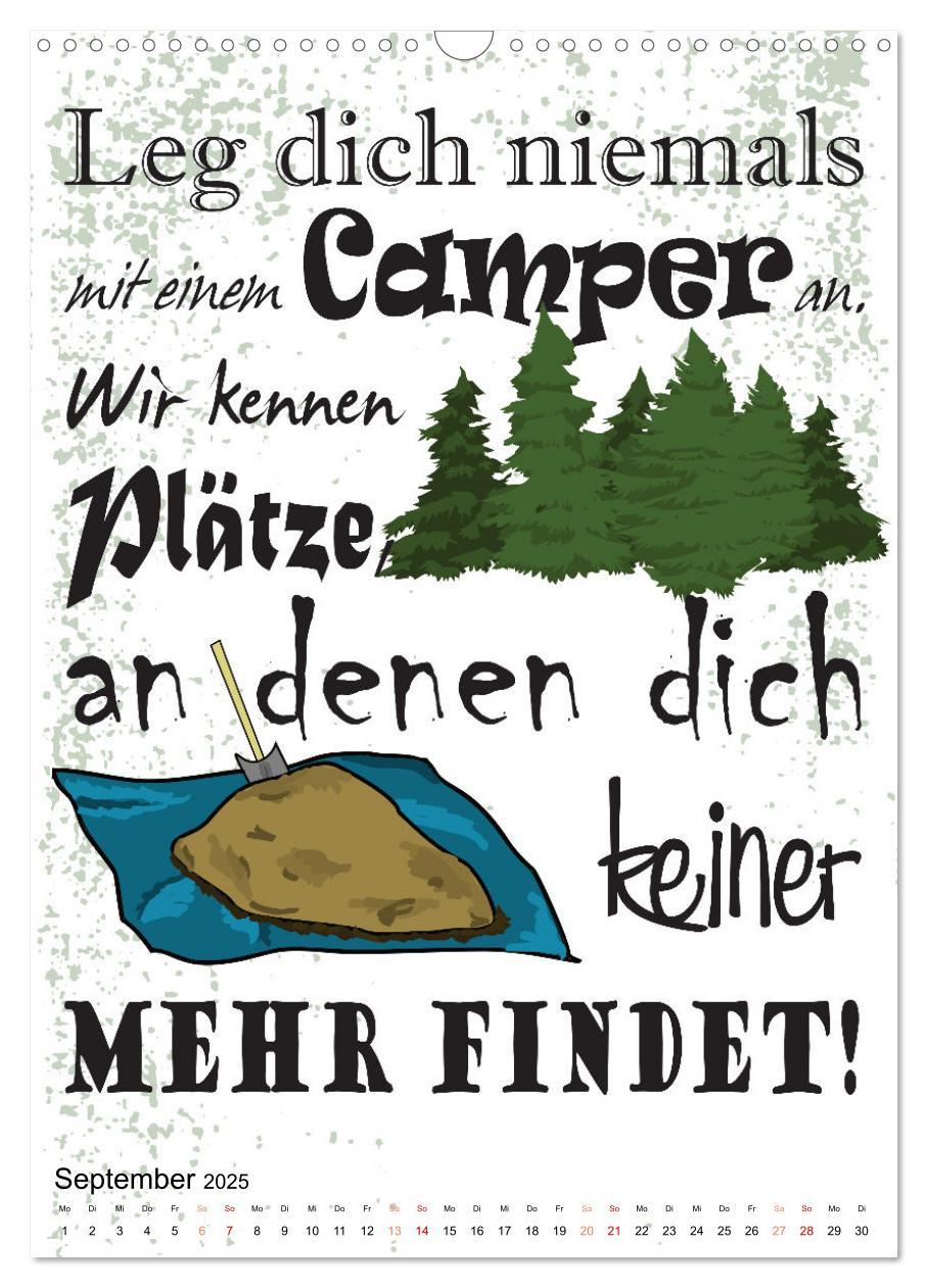 Bild: 9783435889563 | CampingSprüche (Wandkalender 2025 DIN A3 hoch), CALVENDO...