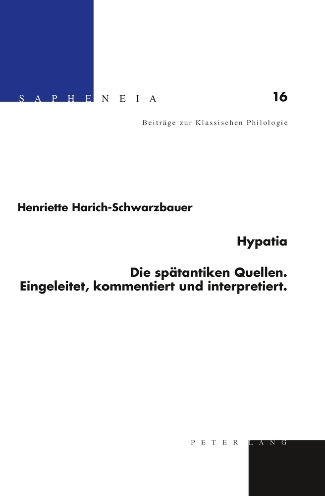 Cover: 9783034306997 | Hypatia | Henriette Harich-Schwarzbauer | Buch | Deutsch