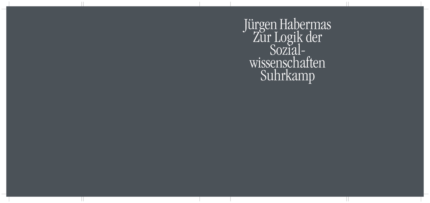 Cover: 9783518576229 | Zur Logik der Sozialwissenschaften | Jürgen Habermas | Buch | Suhrkamp
