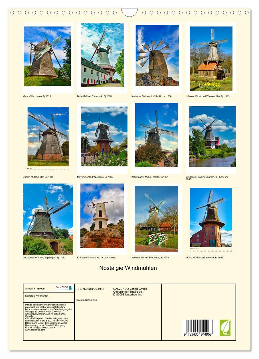 Bild: 9783435844968 | Nostalgie Windmühlen (Wandkalender 2025 DIN A3 hoch), CALVENDO...