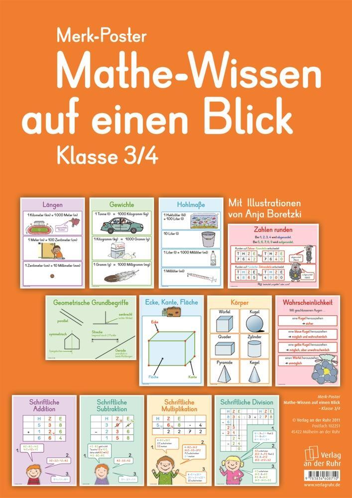 Cover: 9783834608710 | Merk-Poster Mathe-Wissen auf einen Blick Klasse 3/4 | Poster | 12 S.