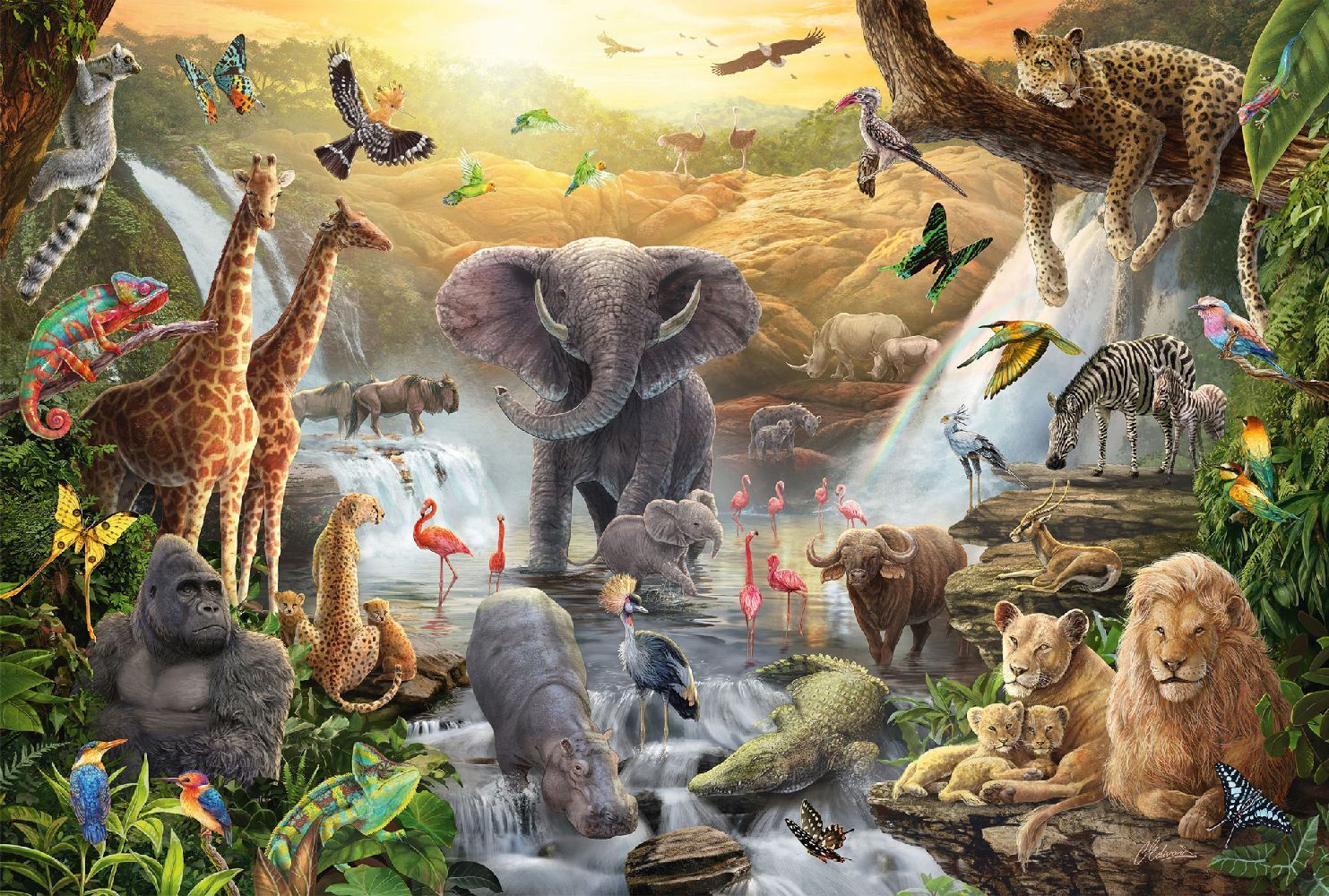 Bild: 4001504564544 | Tiere in Afrika | Kinderpuzzle Standard 60 Teile | Spiel | Schachtel