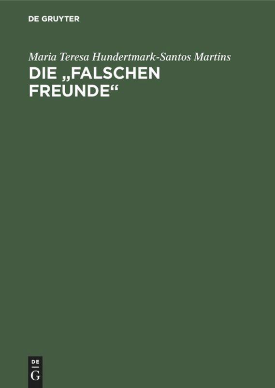 Cover: 9783484502840 | Die "falschen Freunde" | Portugiesisch-Deutsch, Deutsch-Portugiesisch