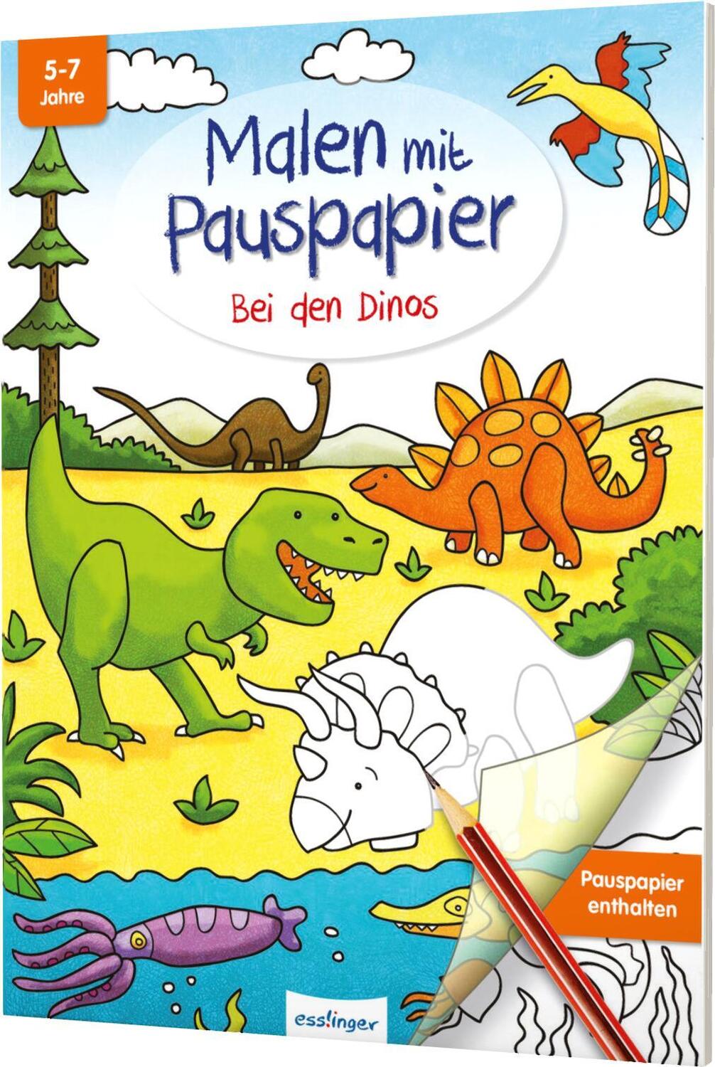 Cover: 9783480235537 | Malen mit Pauspapier: Bei den Dinos | Josephine Mark | Taschenbuch