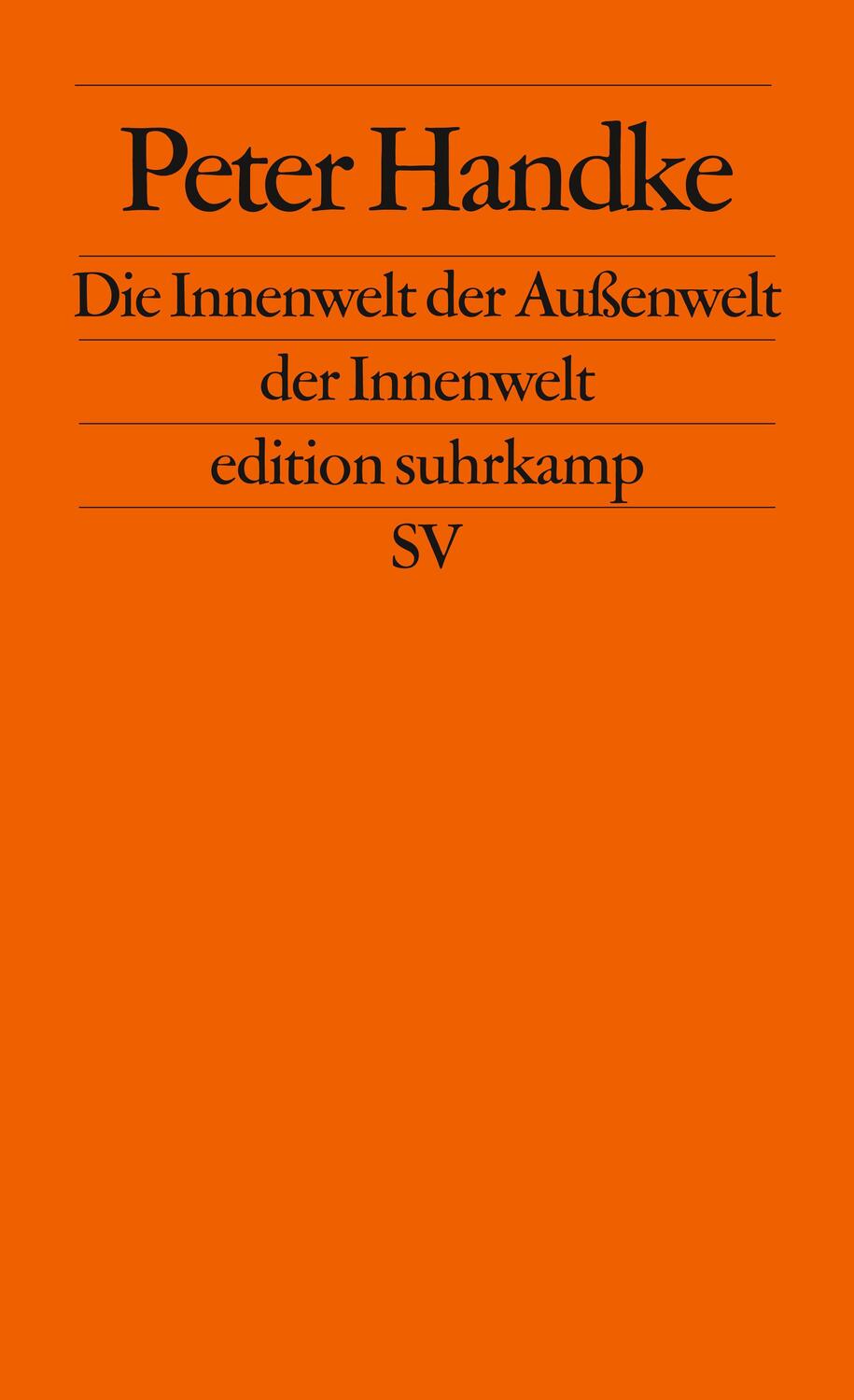 Cover: 9783518103074 | Die Innenwelt der Außenwelt der Innenwelt | Peter Handke | Taschenbuch