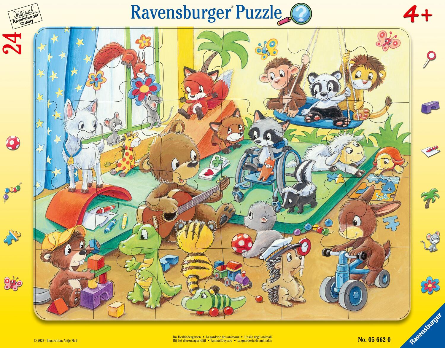 Cover: 4005556056620 | Ravensburger Kinderpuzzle - 05662 Im Tierkindergarten - 24 Teile...