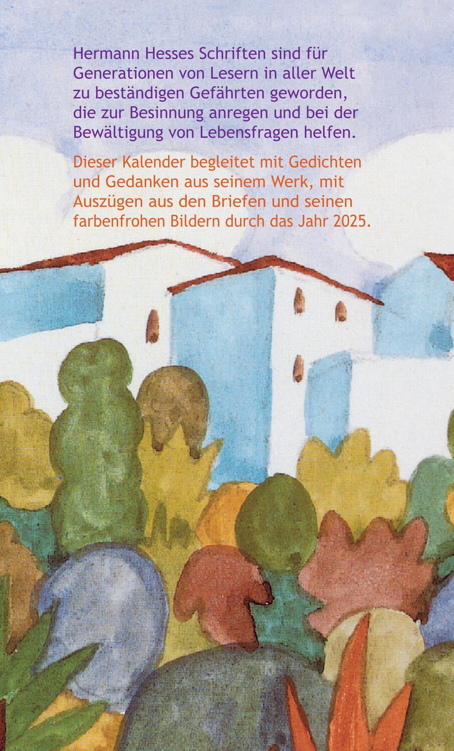 Rückseite: 9783458683582 | Insel-Kalender für das Jahr 2025 | Hermann Hesse | Buch | 176 S.