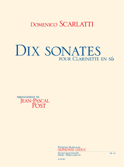 Cover: 9790046295201 | 10 Sonatas For Clarinet | Domenico Scarlatti | Buch | Alphonse Leduc