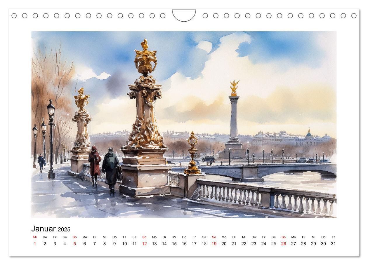 Bild: 9783383825613 | Romantisches Paris (Wandkalender 2025 DIN A4 quer), CALVENDO...