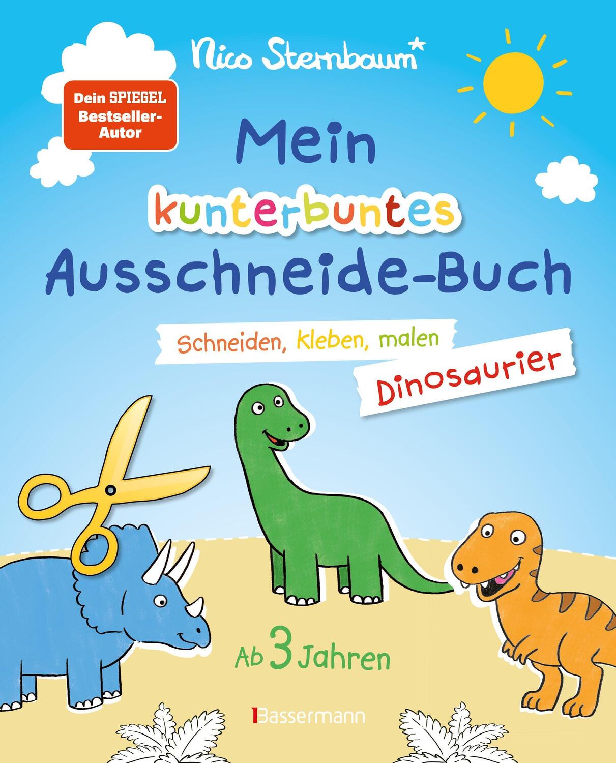 Cover: 9783809445104 | Mein kunterbuntes Ausschneidebuch - Dinosaurier. Schneiden, kleben,...