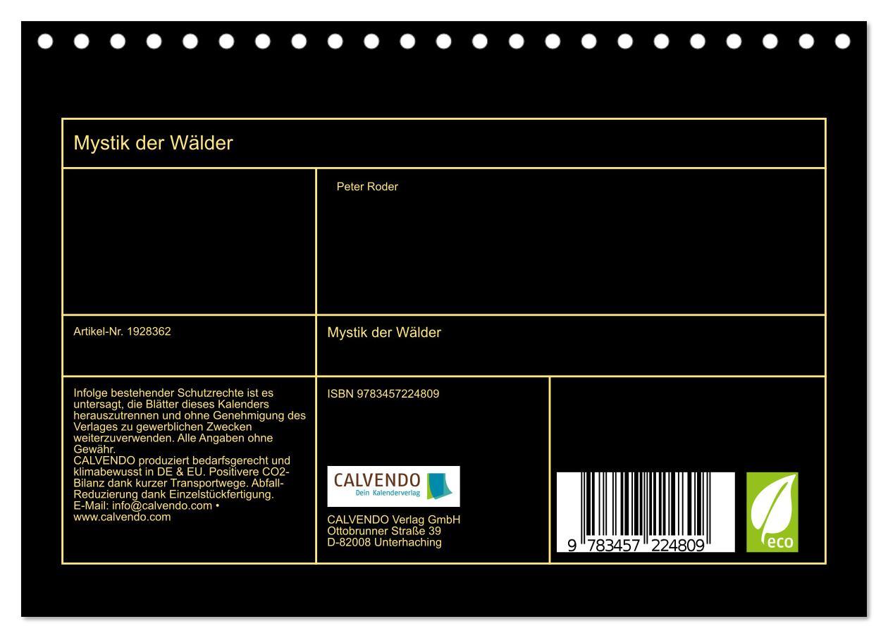 Bild: 9783457224809 | Mystik der Wälder (Tischkalender 2025 DIN A5 quer), CALVENDO...