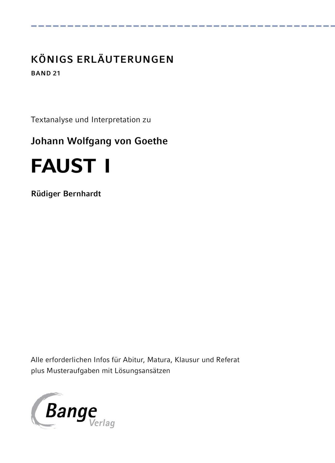 Bild: 9783804420694 | Faust I von Johann Wolfgang von Goethe - Textanalyse und...