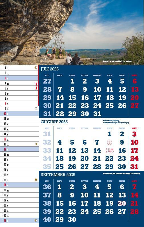 Bild: 9783957561374 | Drei-Monatskalender Sachsen 2025 | Jörg Neubert | Kalender | Deutsch