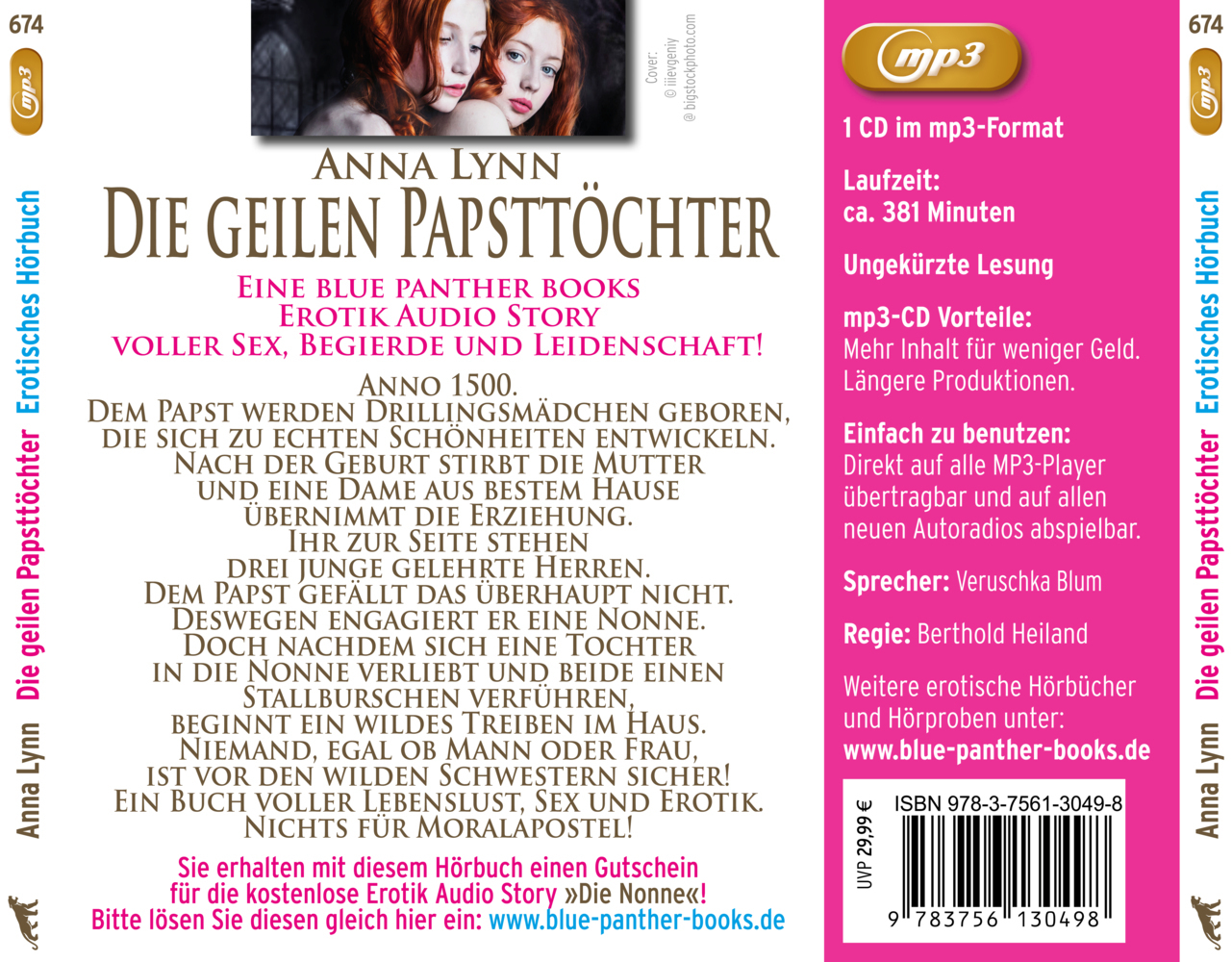 Bild: 9783756130498 | Die geilen PapstTöchter Erotik Audio Story Erotisches Hörbuch...