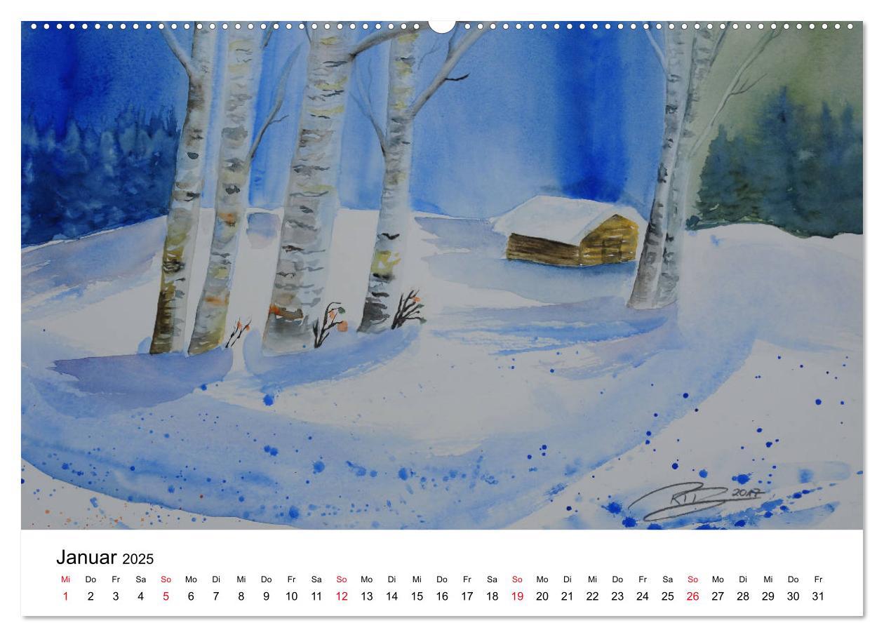 Bild: 9783435428229 | Landschafts-Aquarelle 2025 Roswita Ilona Baumann (Wandkalender 2025...