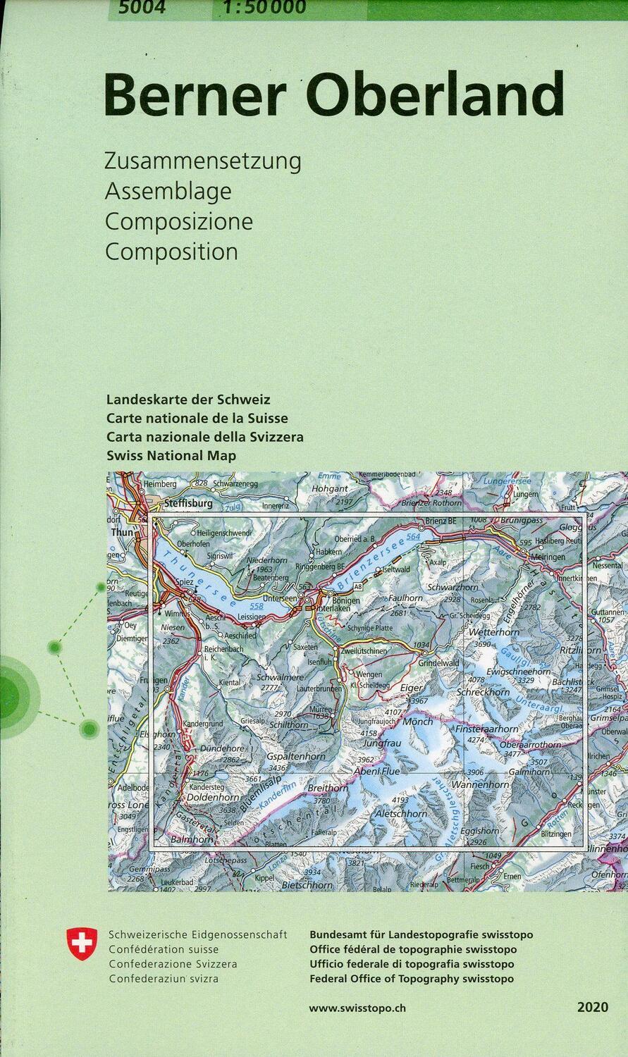 Cover: 9783302050041 | Swisstopo 1 : 50 000 Berner Oberland | Zusammensetzung | (Land-)Karte
