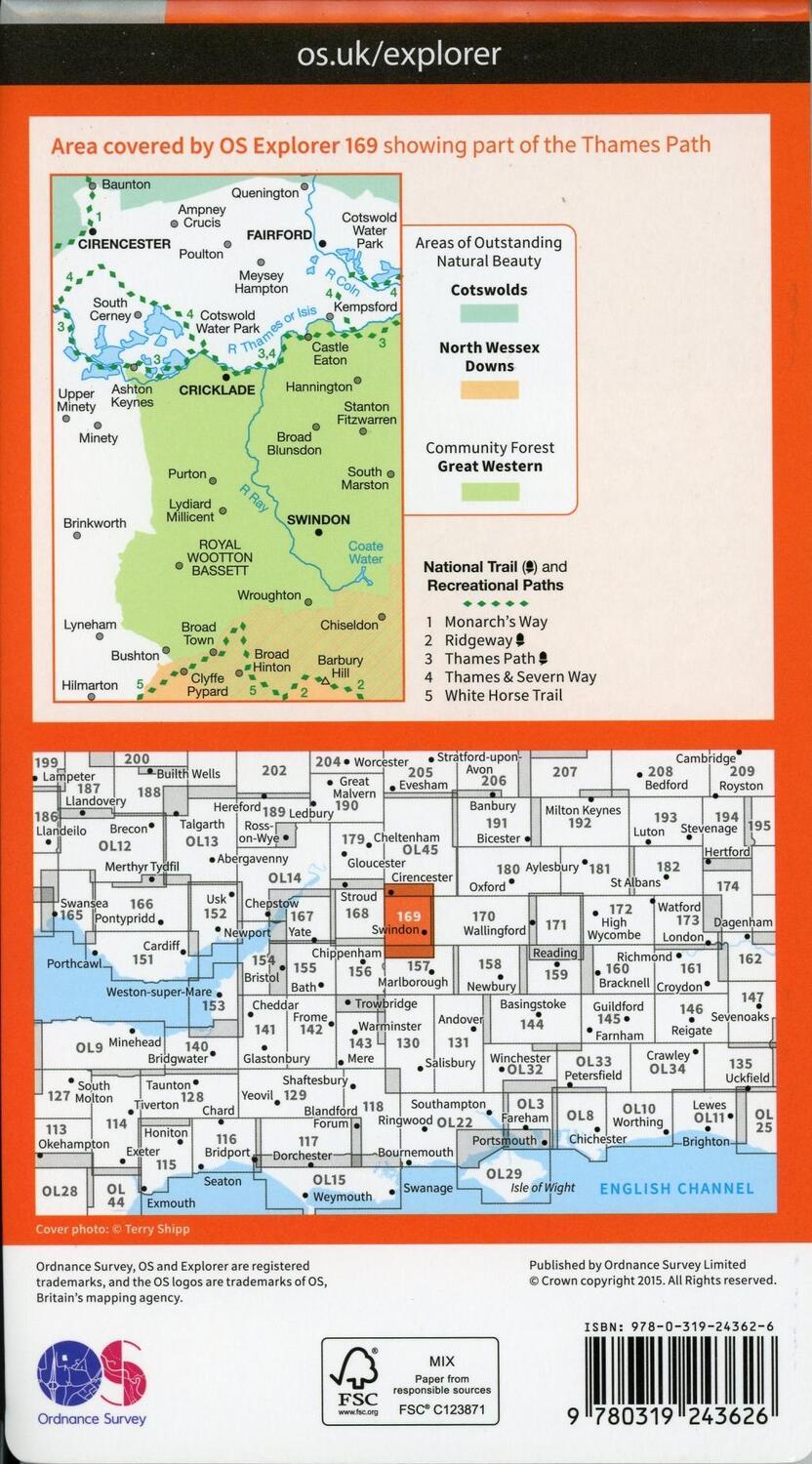 Bild: 9780319243626 | Cirencester and Swindon, Fairford and Cricklade | Ordnance Survey