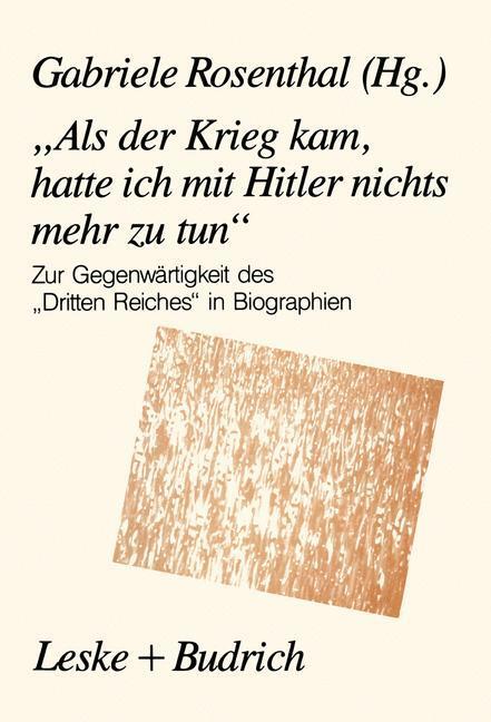 Cover: 9783810008121 | ¿Als der Krieg kam, hatte ich mit Hitler nichts mehr zu tun¿ | Buch