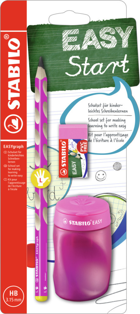Cover: 4006381566858 | Schul-Set für Linkshänder - STABILO EASYgraph in pink - inklusive...