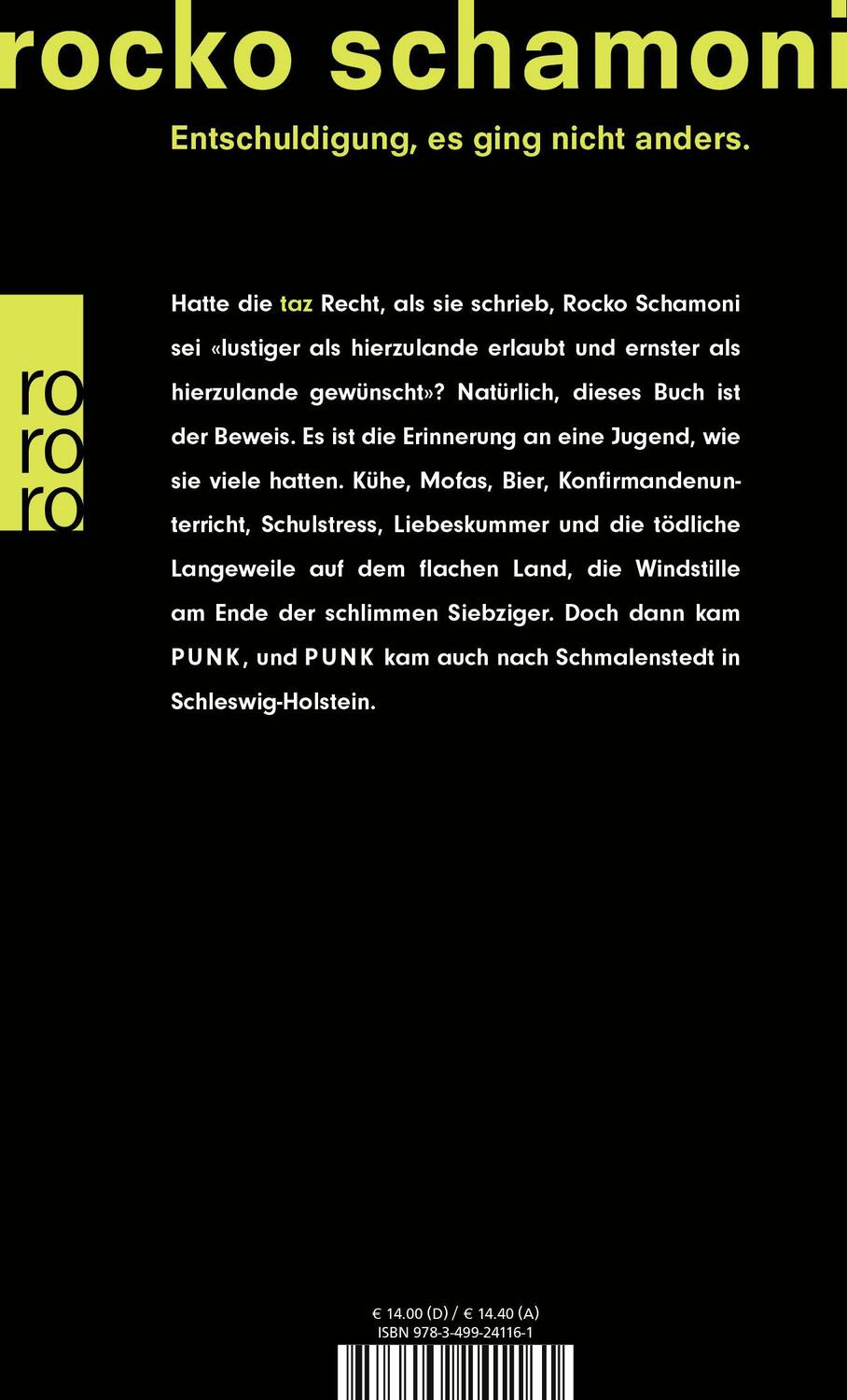 Rückseite: 9783499241161 | Dorfpunks | Rocko Schamoni | Taschenbuch | 201 S. | Deutsch | 2005