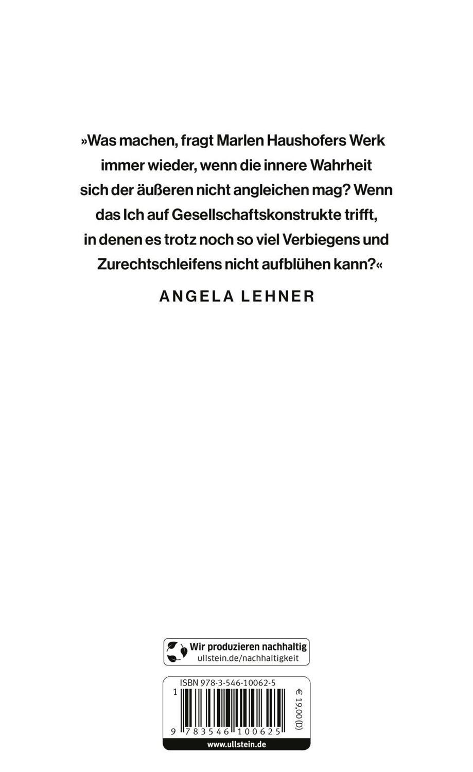 Rückseite: 9783546100625 | Eine Handvoll Leben | Marlen Haushofer | Buch | 208 S. | Deutsch
