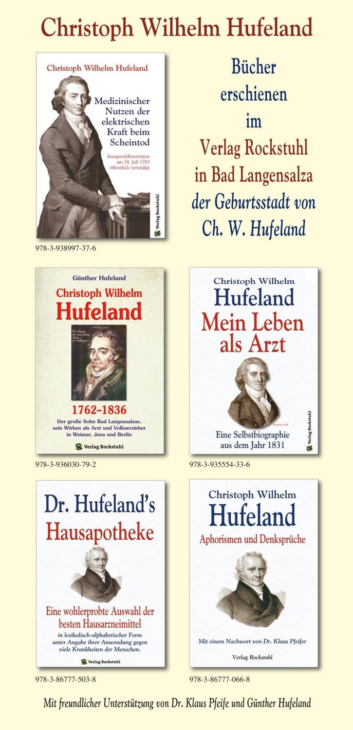 Bild: 9783867775038 | Dr. Hufeland's Hausapotheke | Christoph Wilhelm Hufeland | Taschenbuch