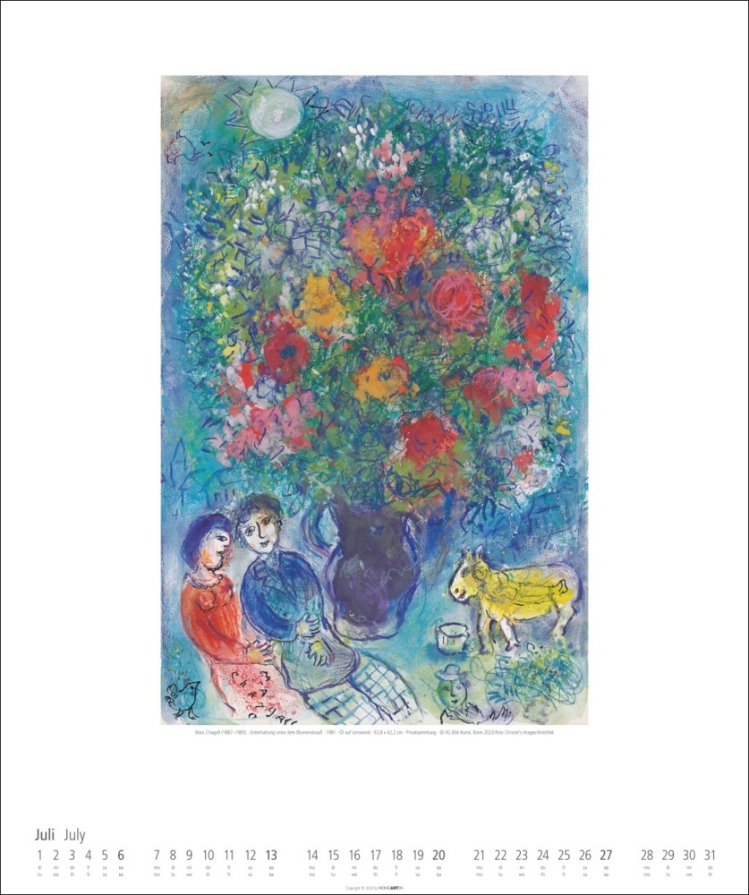 Bild: 9783839900123 | Marc Chagall Kalender 2025 | Marc Chagall | Kalender | Spiralbindung