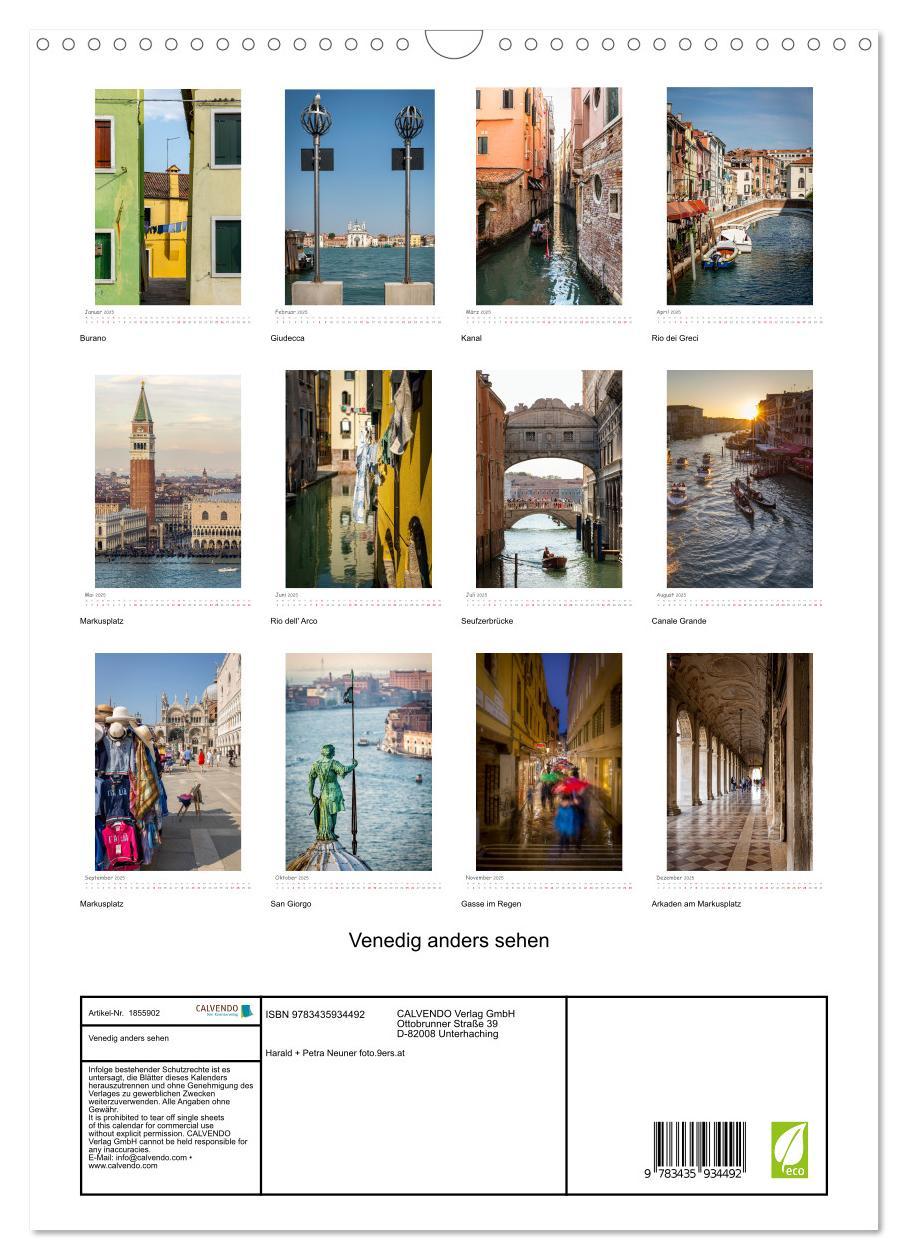 Bild: 9783435934492 | Venedig anders sehen (Wandkalender 2025 DIN A3 hoch), CALVENDO...