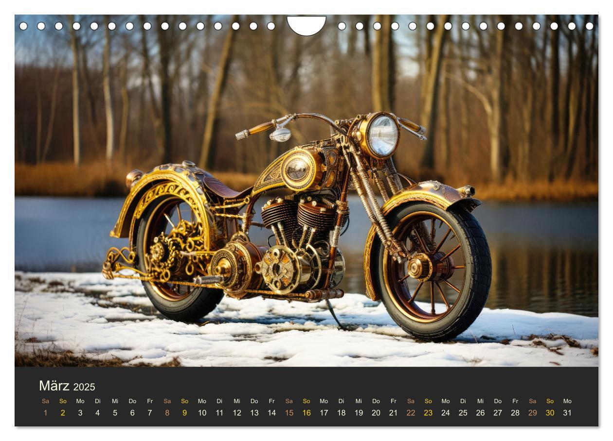 Bild: 9783435013180 | Steampunk Motorräder (Wandkalender 2025 DIN A4 quer), CALVENDO...