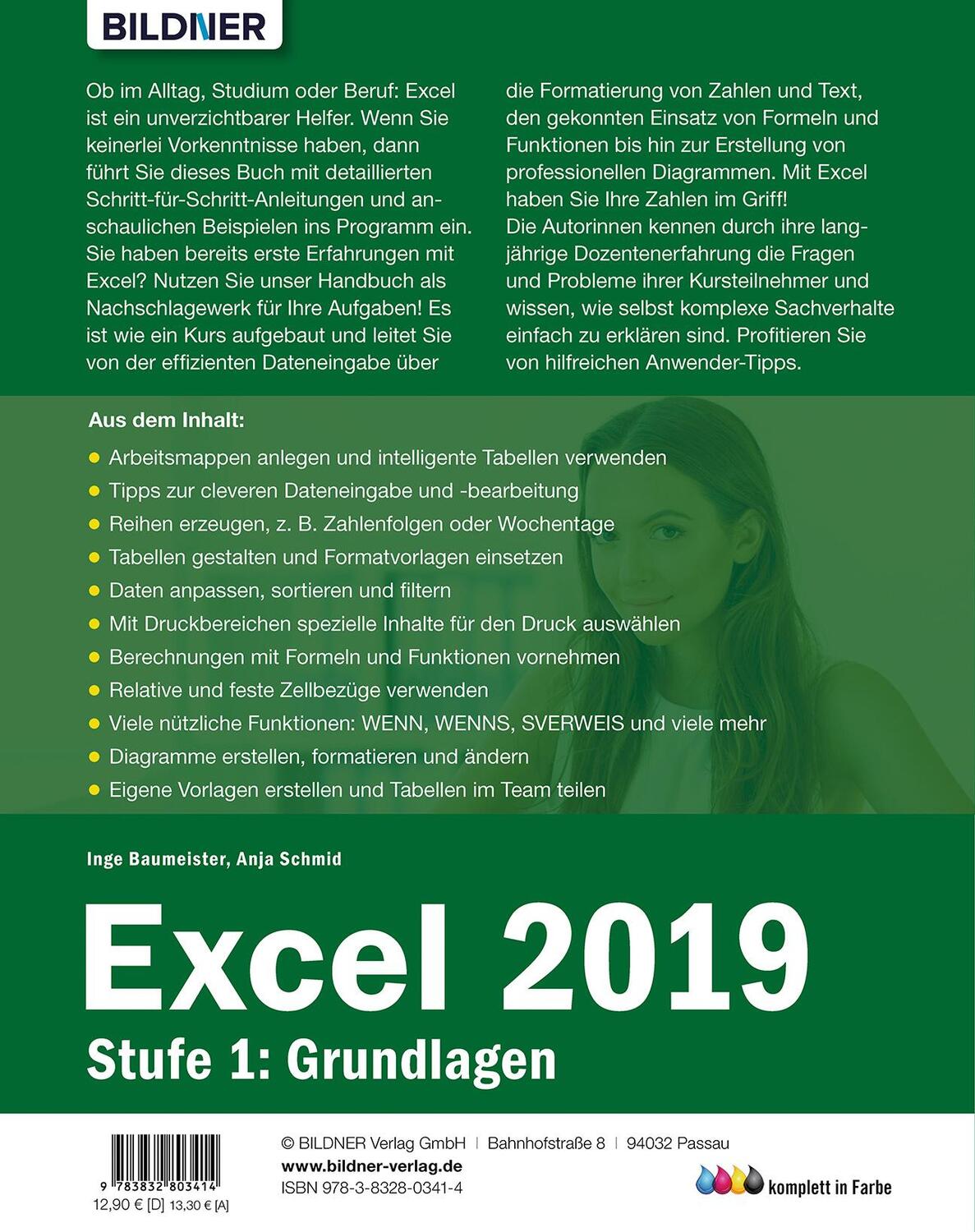 Rückseite: 9783832803414 | Excel 2019 - Stufe 1: Grundlagen | Anja Schmid (u. a.) | Taschenbuch