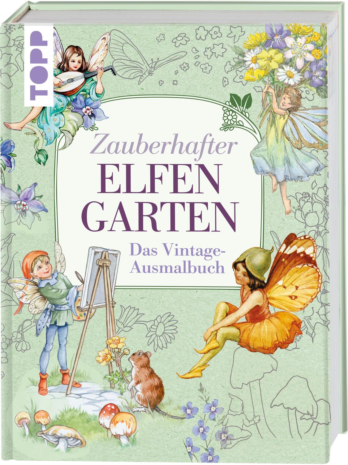 Cover: 9783735880833 | Zauberhafter Elfengarten | Das Vintage-Ausmalbuch | Frechverlag | Buch