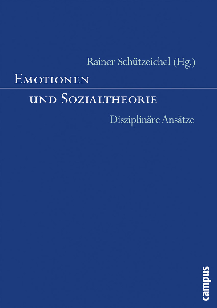 Cover: 9783593377544 | Emotionen und Sozialtheorie | Disziplinäre Ansätze | Schützeichel