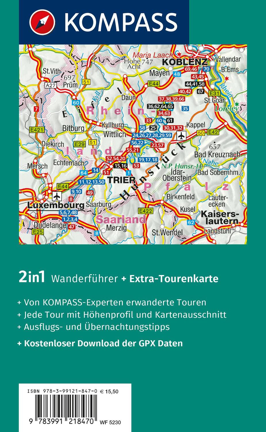 Rückseite: 9783991218470 | KOMPASS Wanderführer Mosel mit Moselsteig, 46 Touren und 24 Etappen