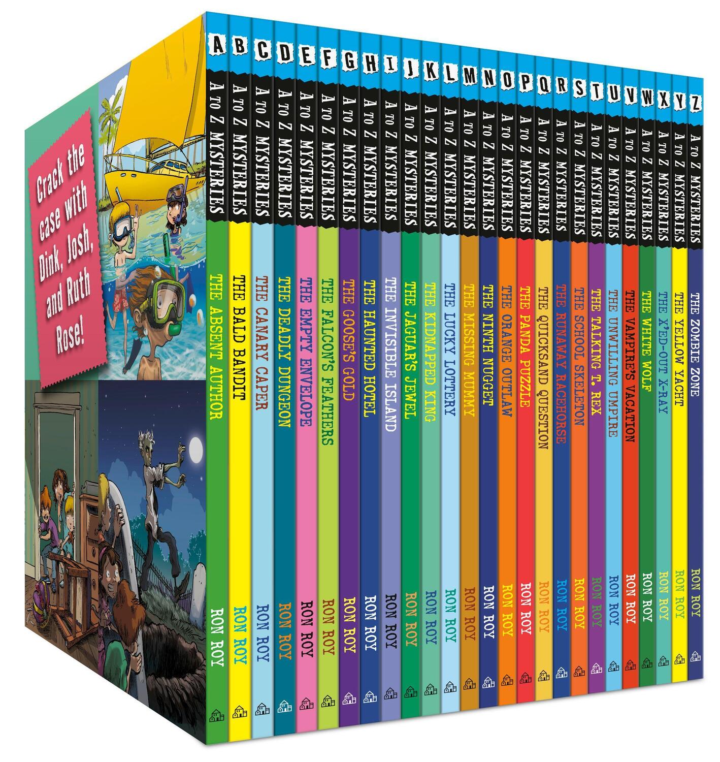 Cover: 9780593565384 | A to Z Mysteries Boxed Set: Every Mystery from A to Z! | Ron Roy