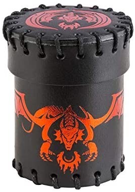 Cover: 5907699493333 | Flying Dragon Black &amp; red Leather Dice Cup | Dice Cup | QWOCFDR1