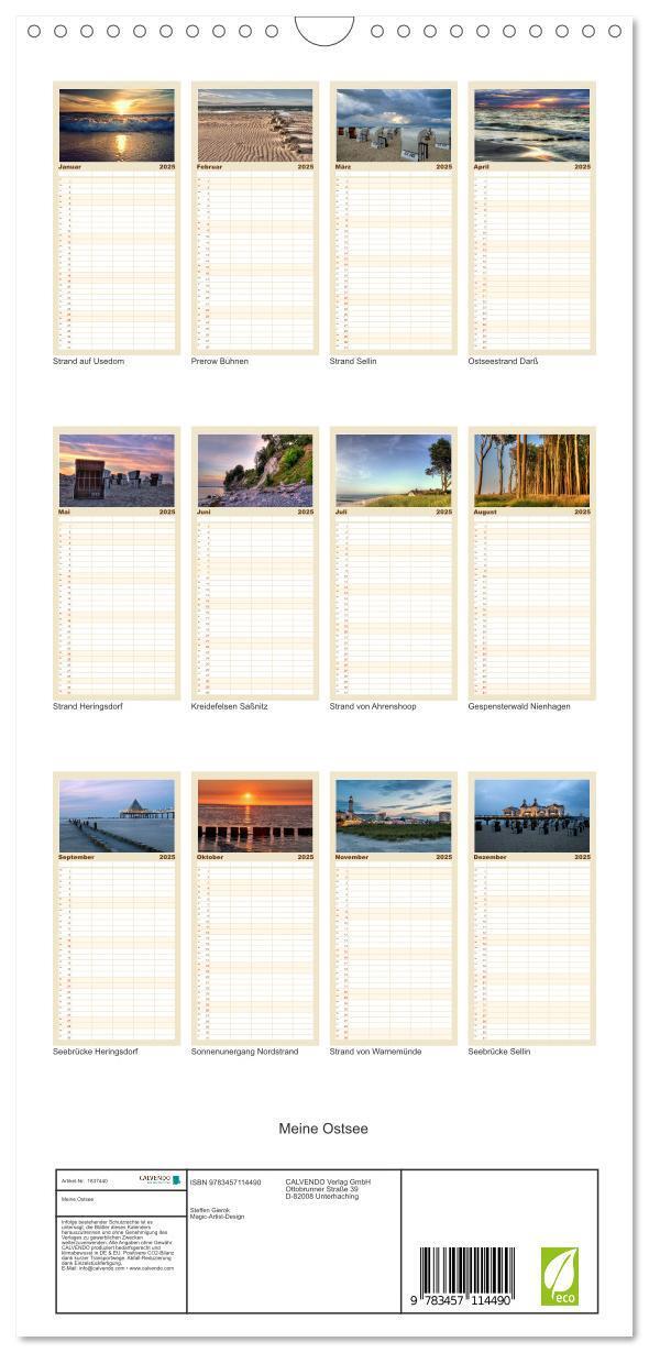 Bild: 9783457114490 | Familienplaner 2025 - Meine Ostsee mit 5 Spalten (Wandkalender, 21...