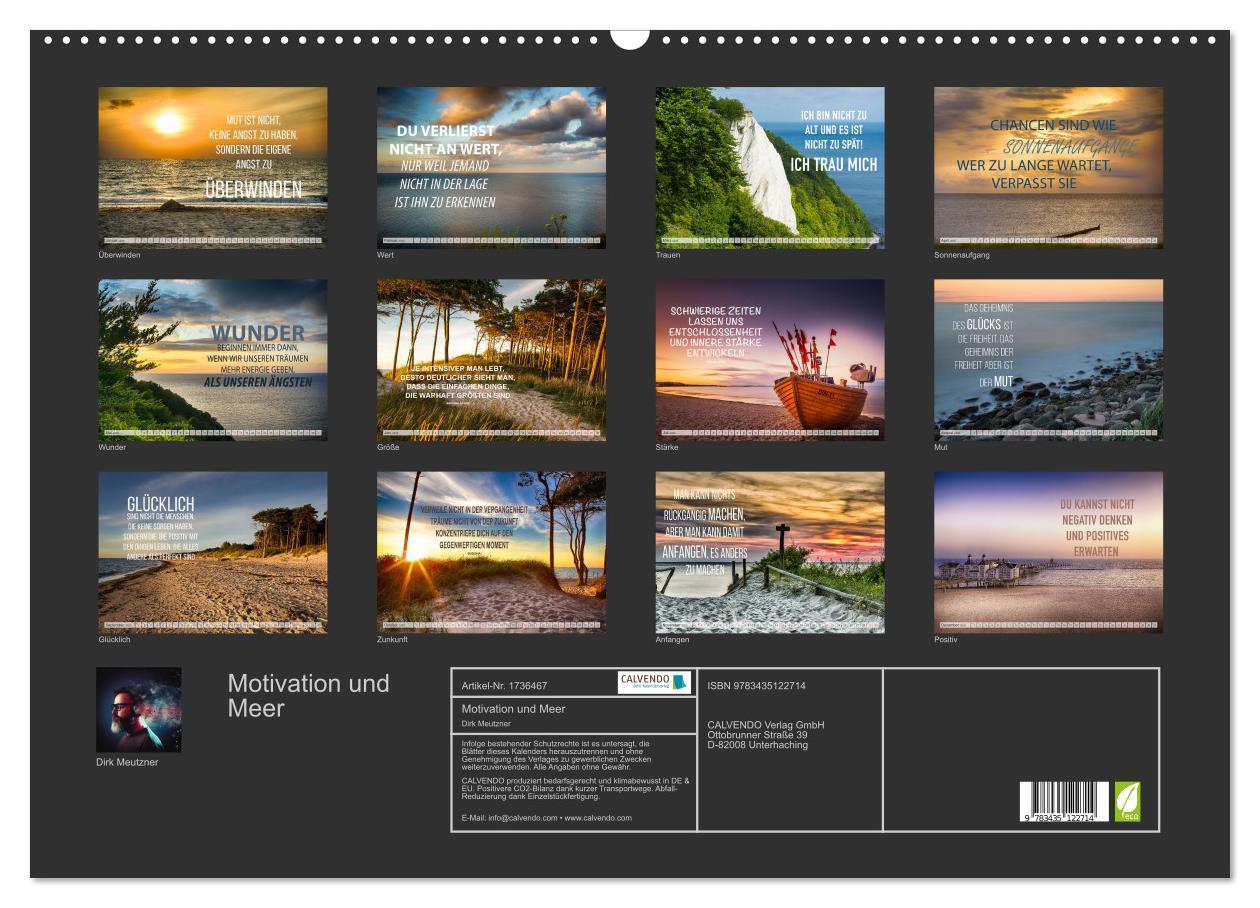 Bild: 9783435122714 | Motivation und Meer (Wandkalender 2025 DIN A2 quer), CALVENDO...