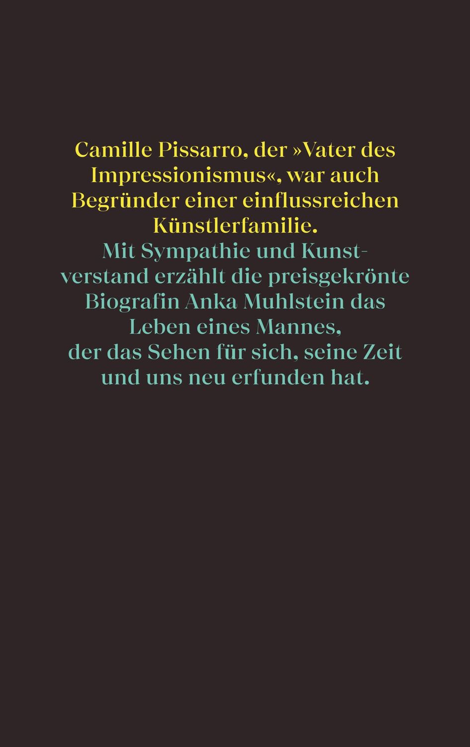 Rückseite: 9783458644194 | Camille Pissarro oder Von der Kühnheit zu malen | Anka Muhlstein