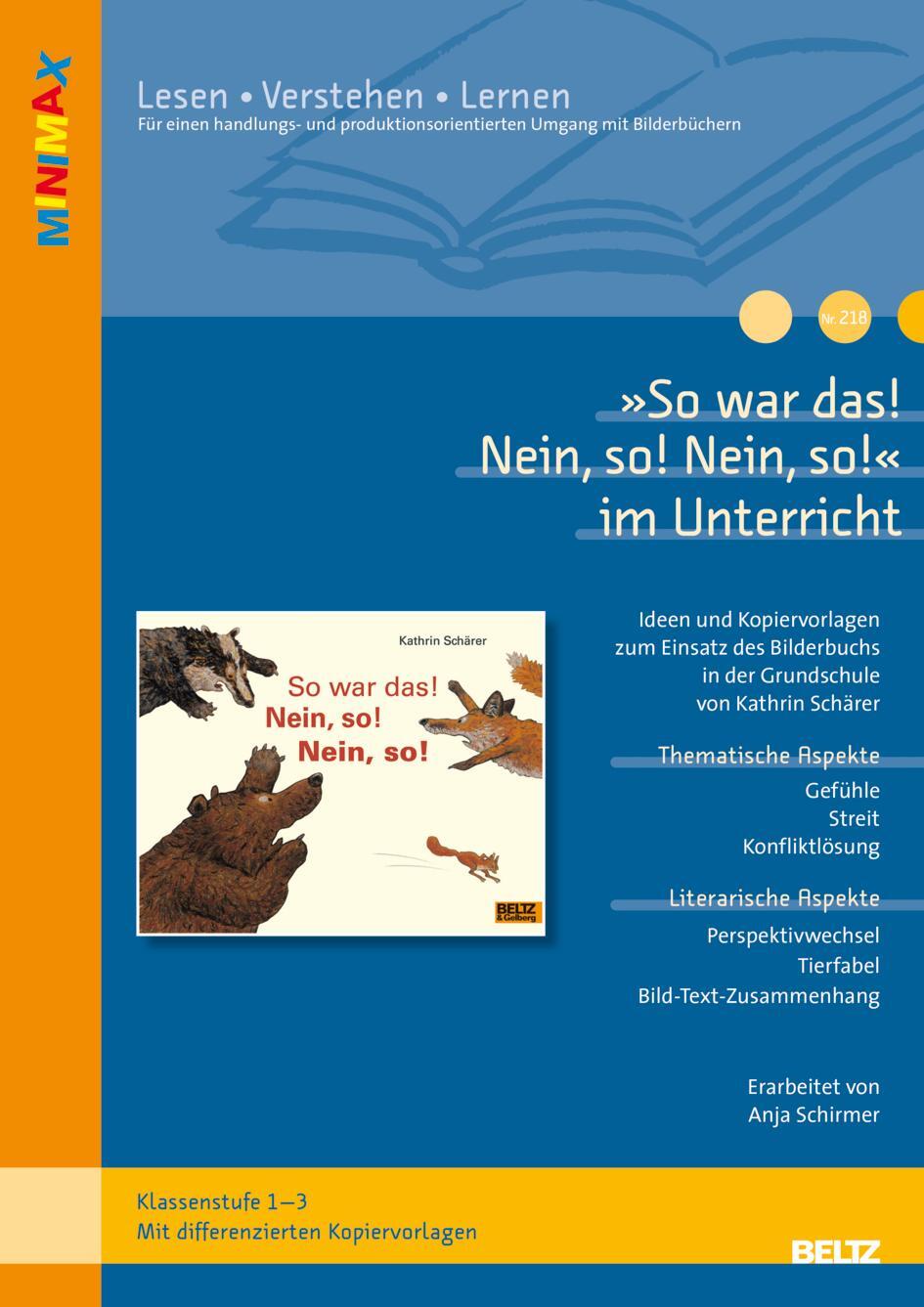 Cover: 9783407823953 | »So war das! Nein, so! Nein, so« im Unterricht | Anja Schirmer | 24 S.
