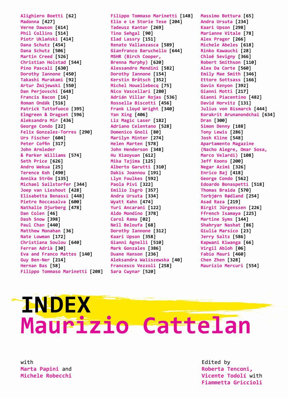 Cover: 9788829713943 | Maurizio Cattelan: Index | Roberta Tenconi (u. a.) | Taschenbuch