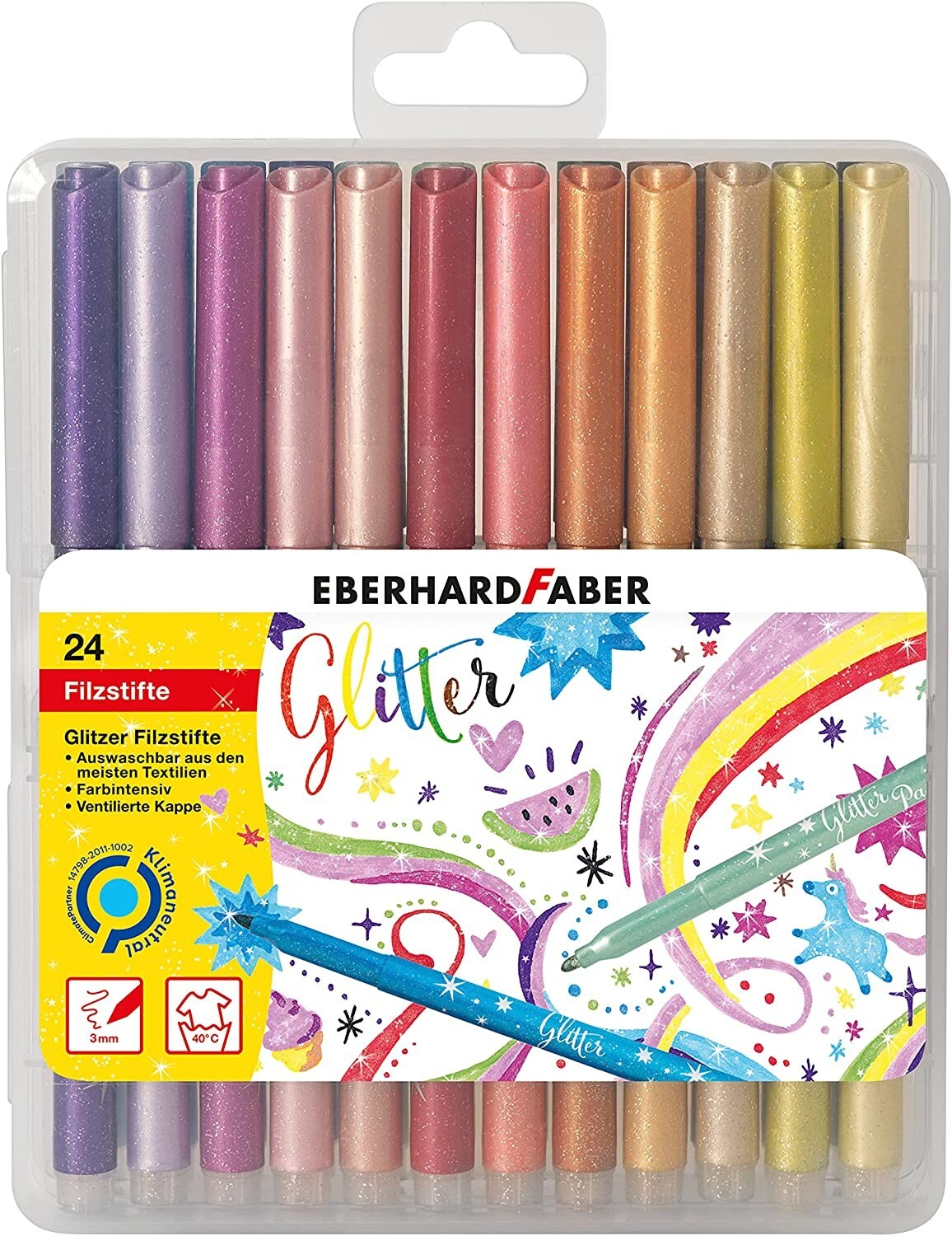 Cover: 4087205510240 | Eberhard Faber Fasermaler Glitzer 24er Set | 551024 | 2022