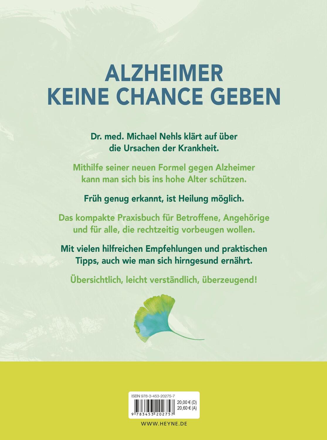 Bild: 9783453202757 | Die Formel gegen Alzheimer | Michael Nehls | Taschenbuch | 192 S.