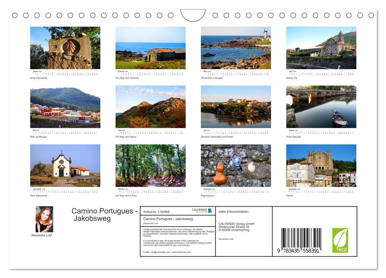 Bild: 9783435558391 | Camino Portugues - Jakobsweg (Wandkalender 2025 DIN A4 quer),...