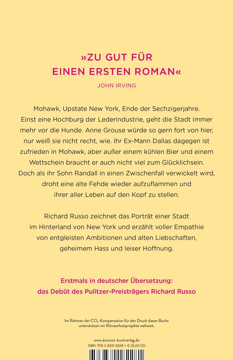 Rückseite: 9783832182281 | Mohawk | Roman | Richard Russo | Buch | 496 S. | Deutsch | 2023