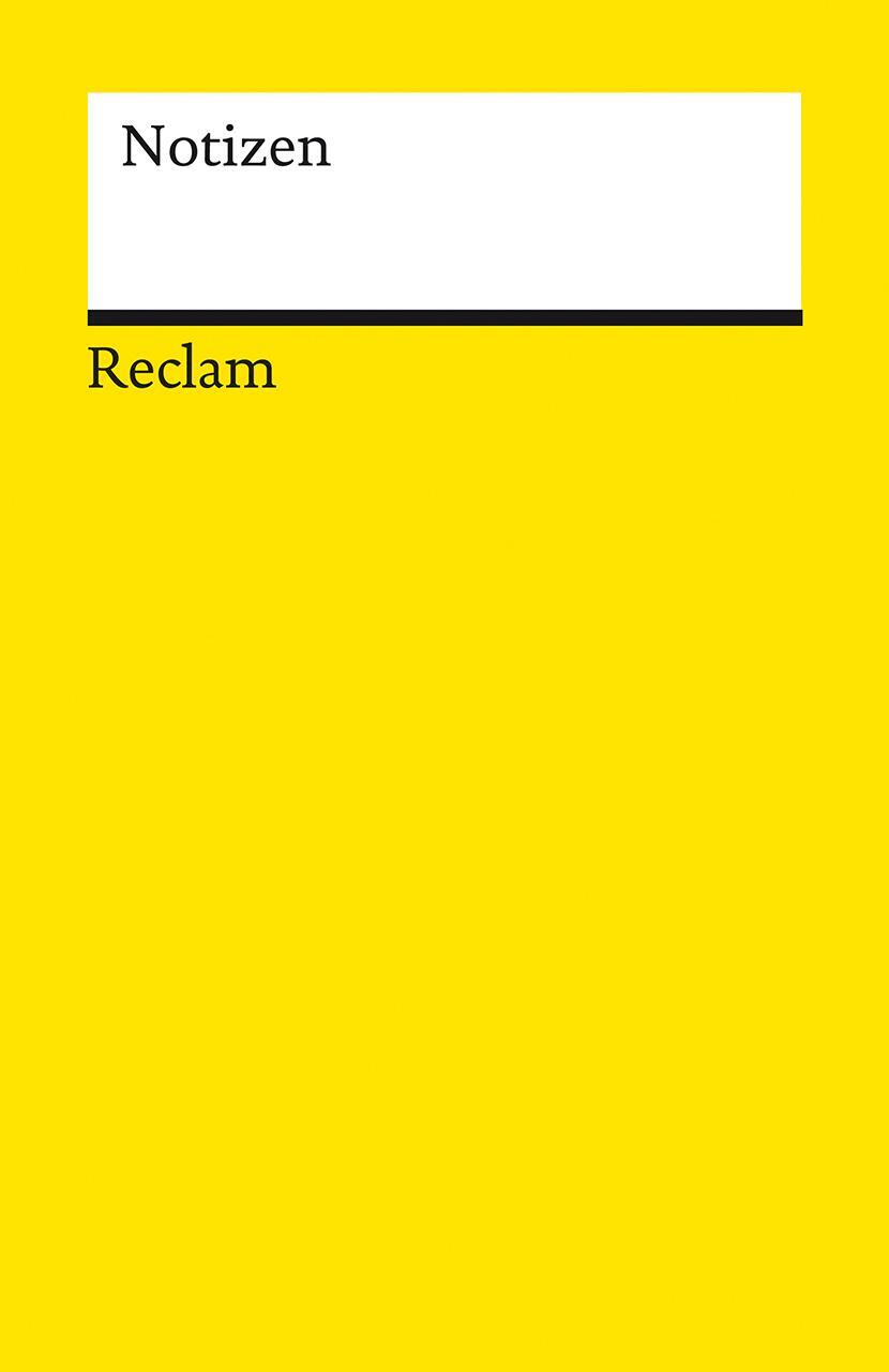Cover: 9783150950050 | Notizen (gelb) | Das kleine Reclam-Notizbuch blanko | Notizbücher