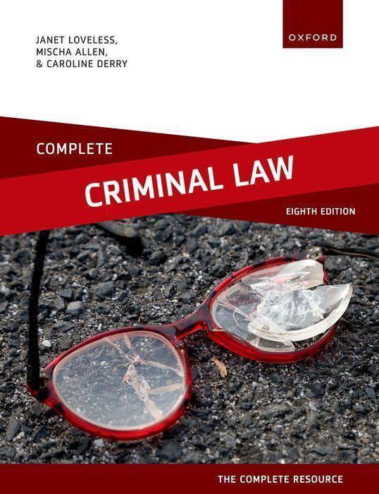 Cover: 9780192855947 | Complete Criminal Law | Text, Cases, and Materials | Derry (u. a.)