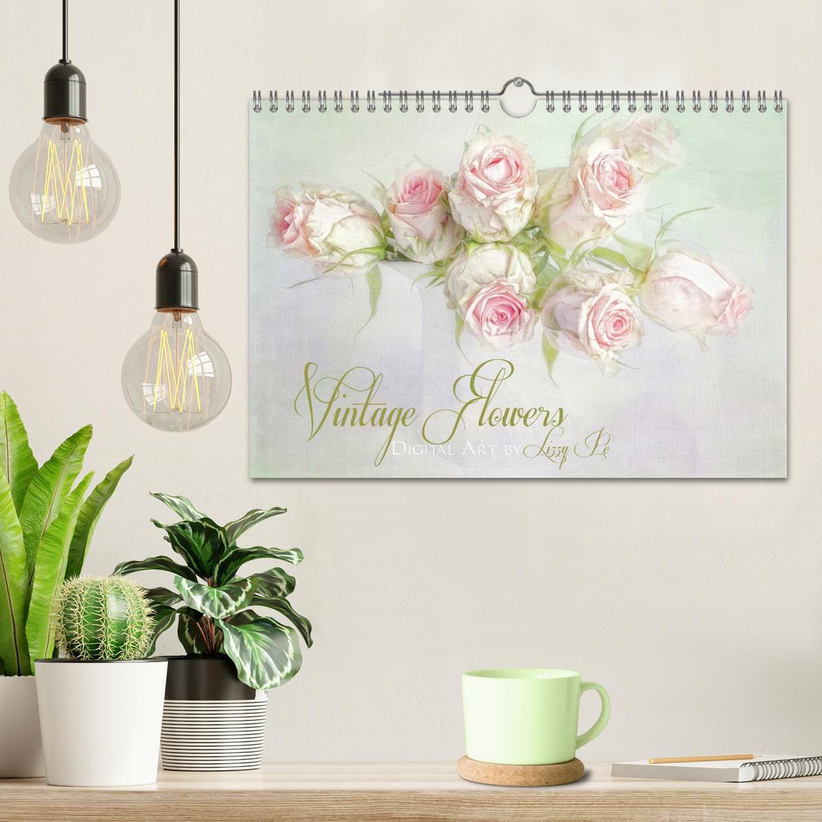 Bild: 9783435788149 | Vintage Flowers (Wandkalender 2025 DIN A4 quer), CALVENDO...